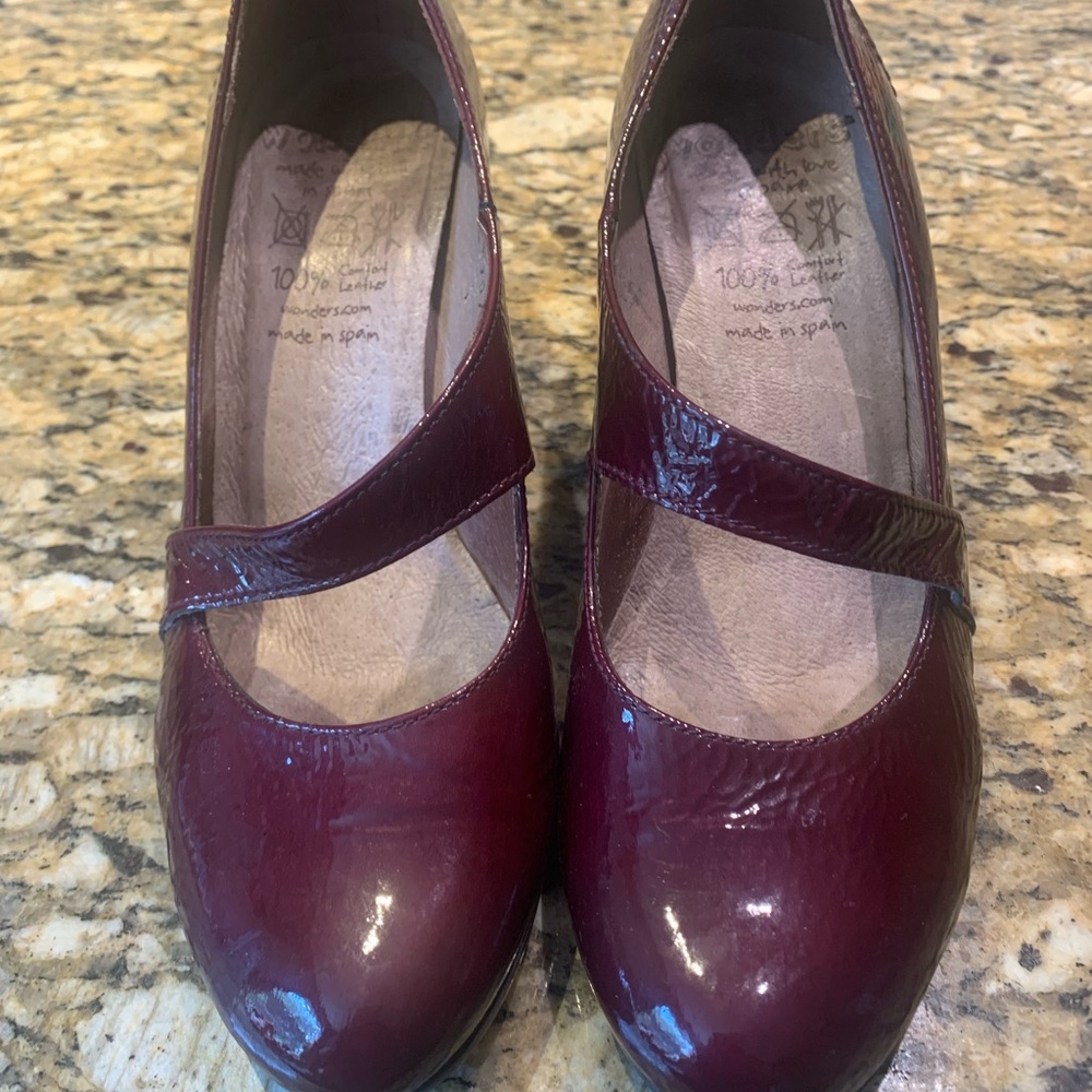 Elegant Burgundy Patent Leather Heels